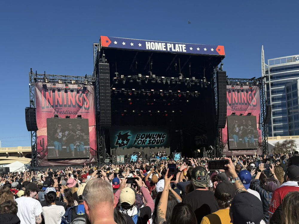 Home Plate stage with Bowling for Soup