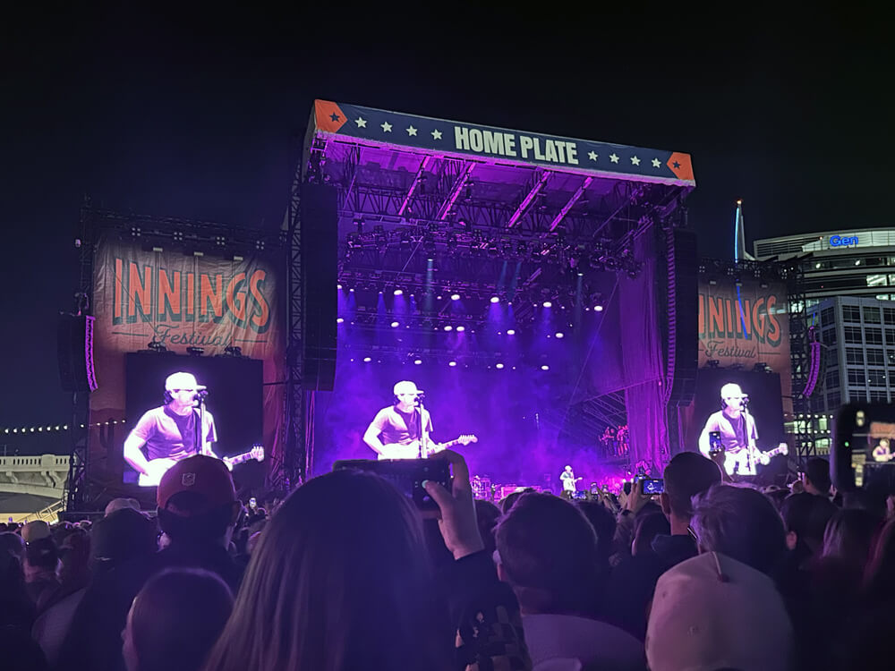 blink-182 on stage from a distance