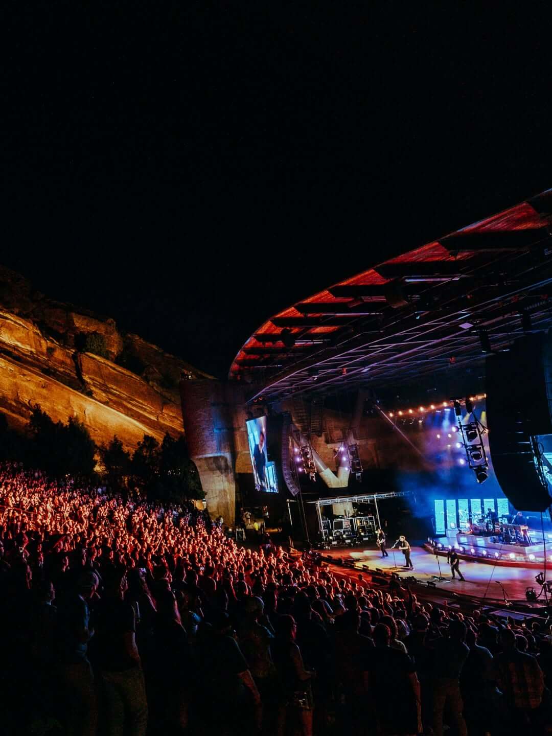Red Rocks stage at night