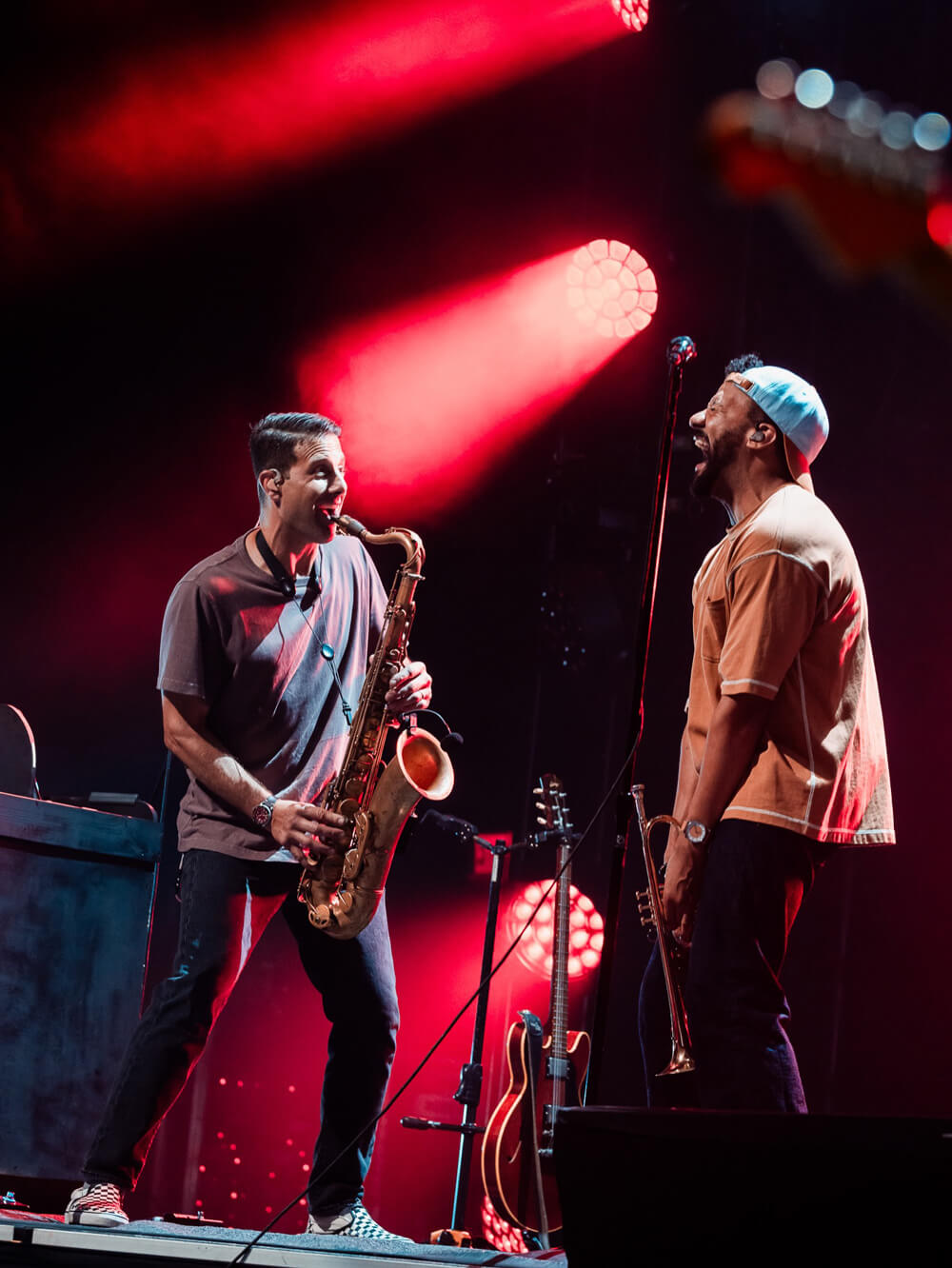 Jerry DePizzo on sax and Jon Lampley on trumpet