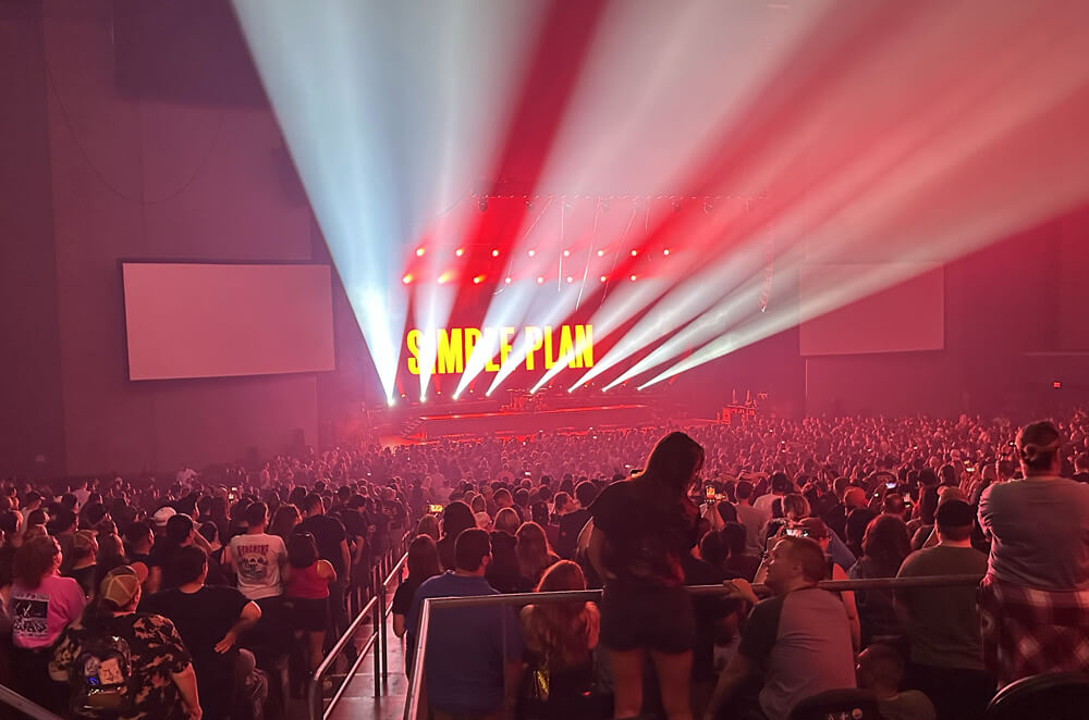 a shot of the stage and crowd