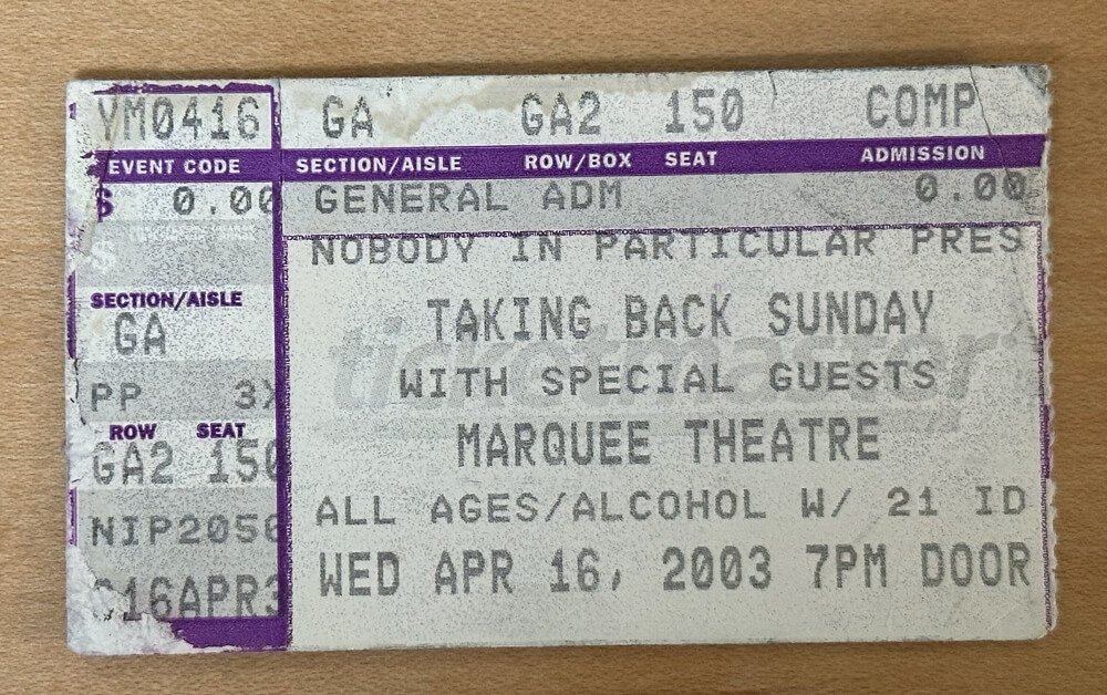 ticket stub