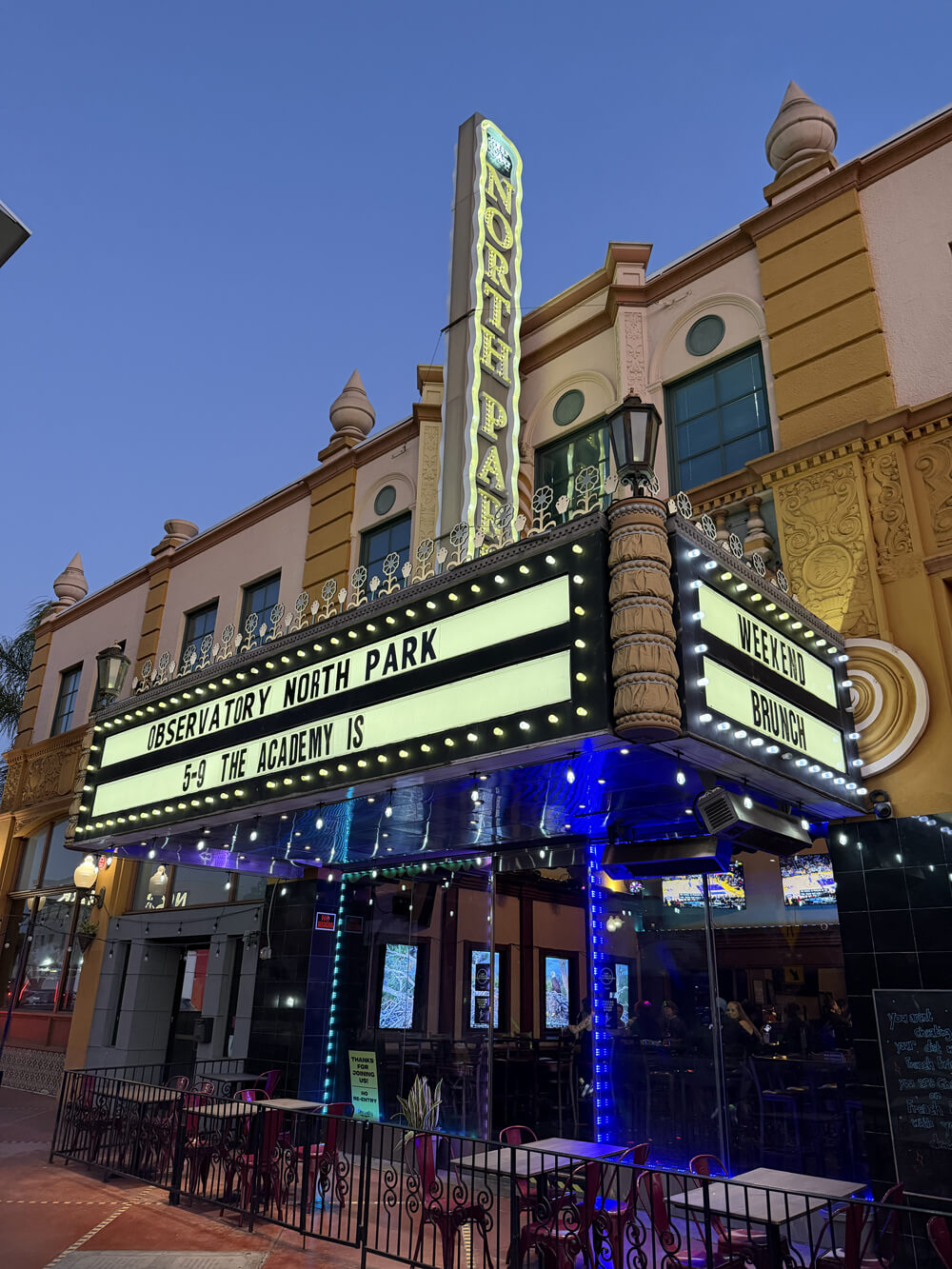 marquee at The Observatory North Park