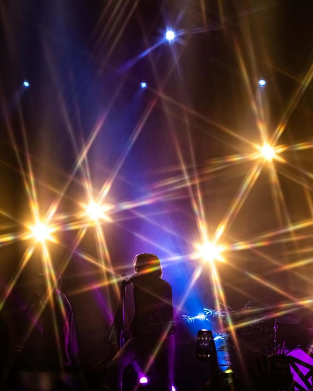spotlights on stage