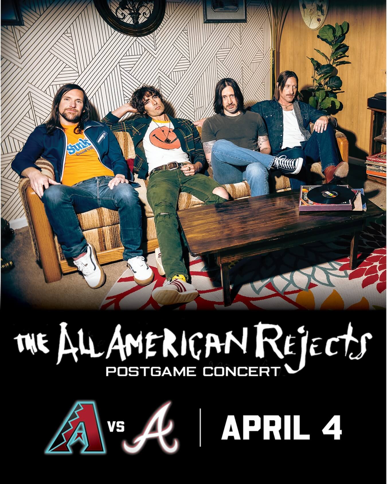 The All-American Rejects Postgame Concert, Diamondbacks vs. Braves April 4th