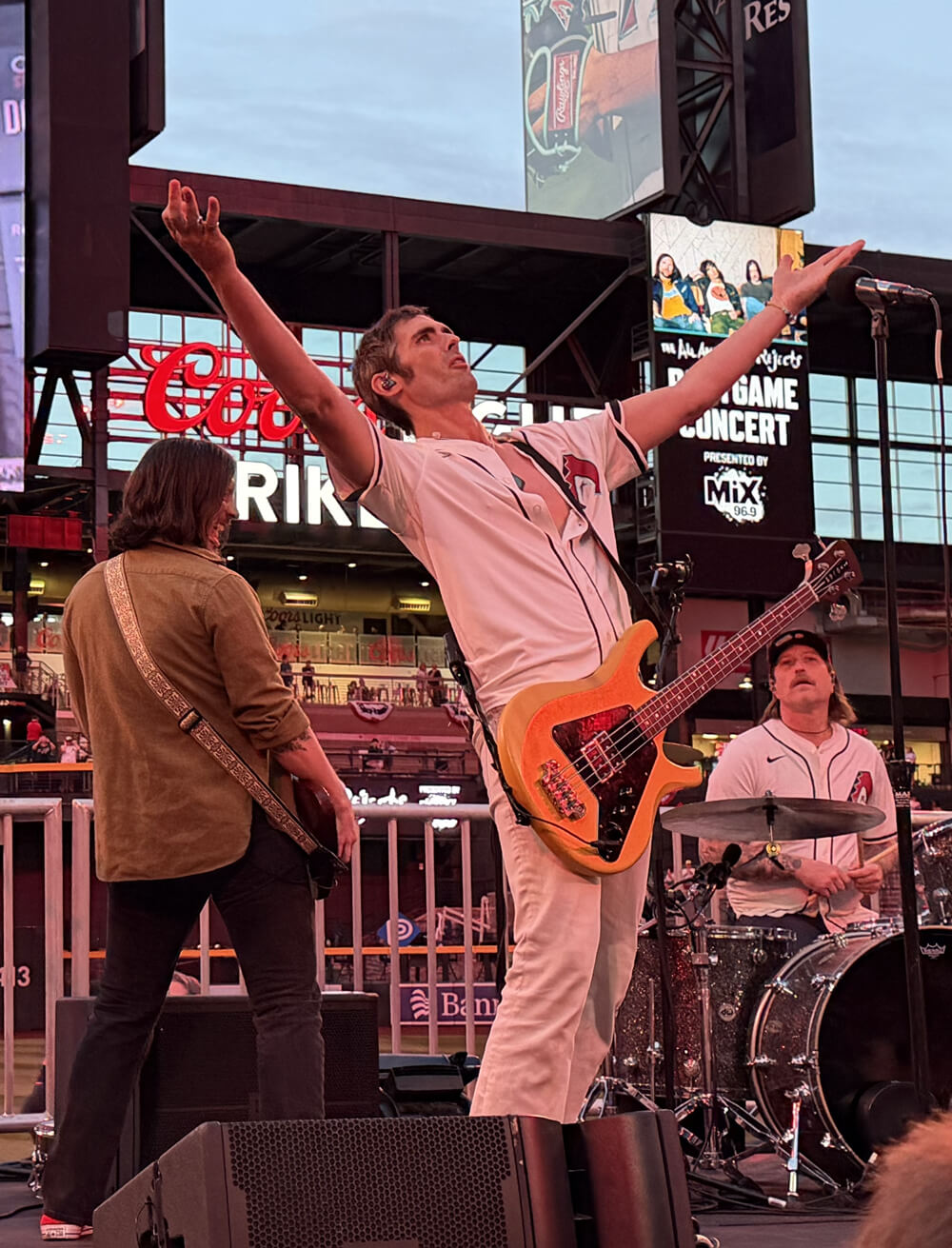 Tyson with arms raised
