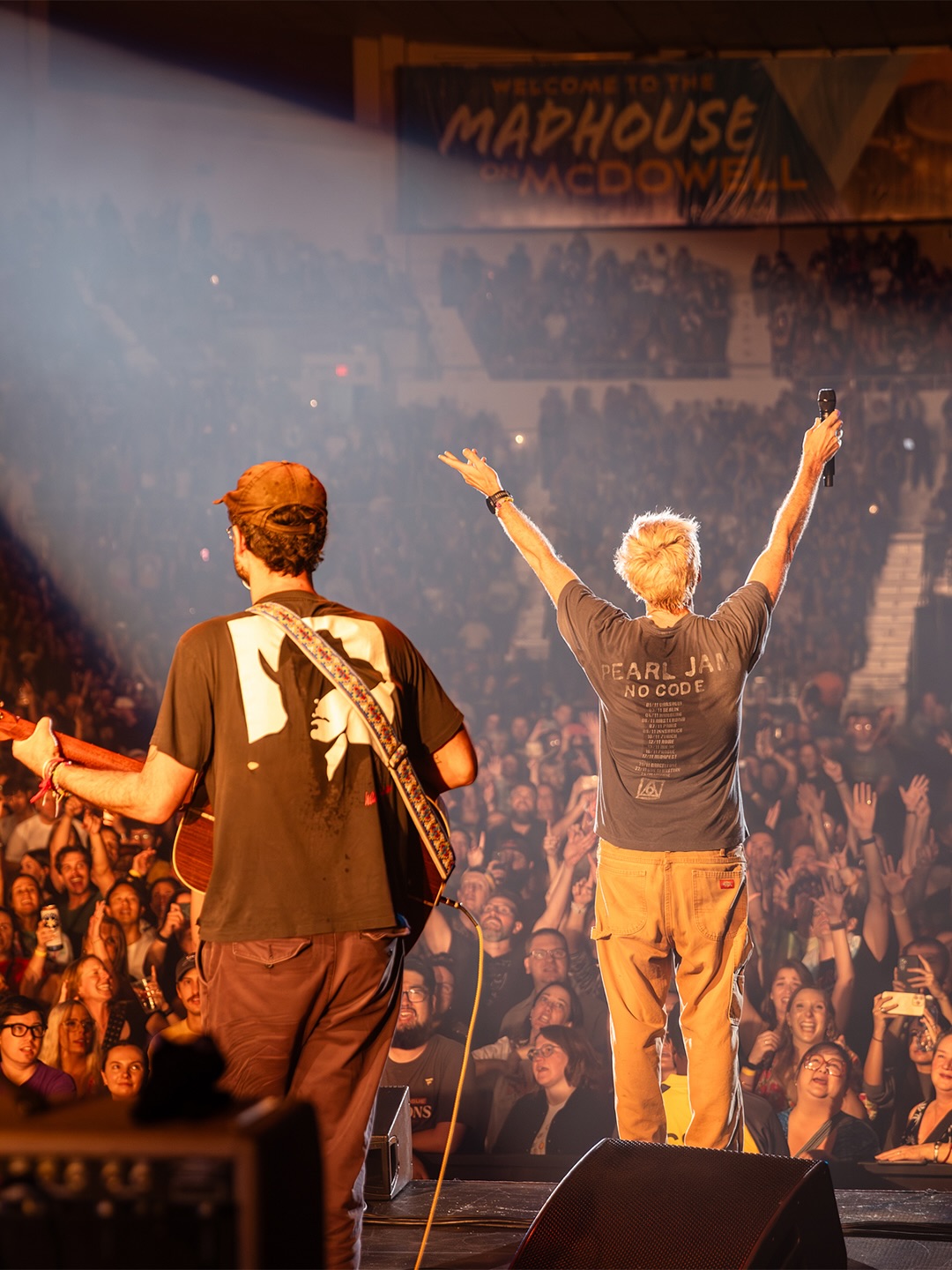 Nate and Sam Means from the back looking at the crowd