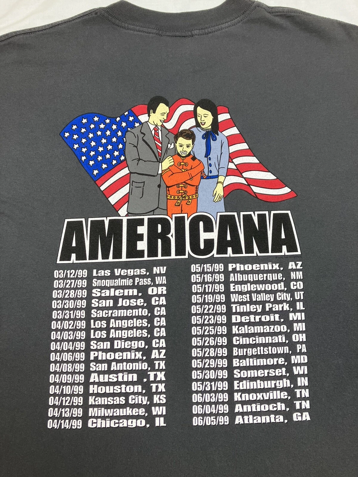 t-shirt with tour dates