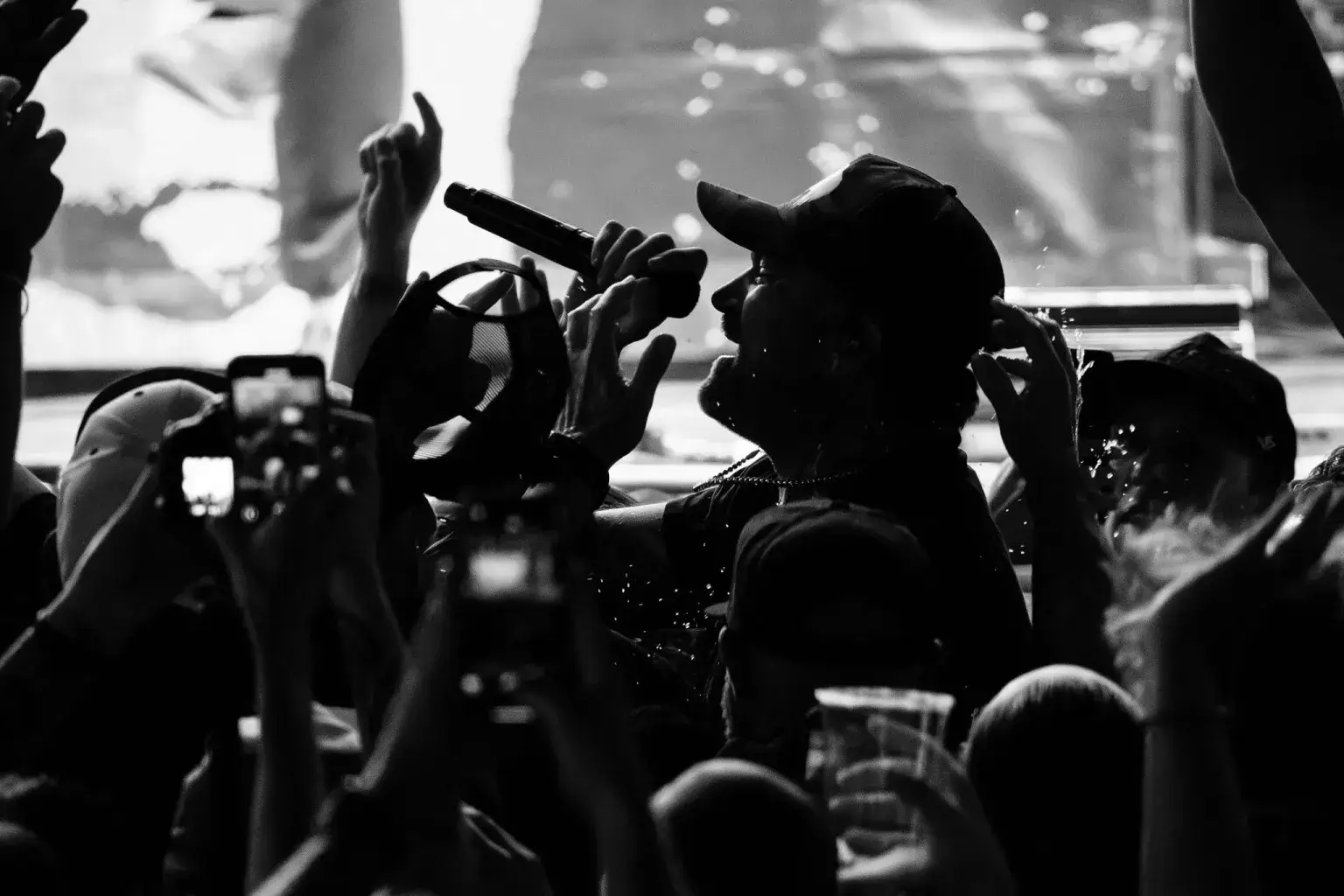Jordan Pundik of New Found Glory singing in the crowd