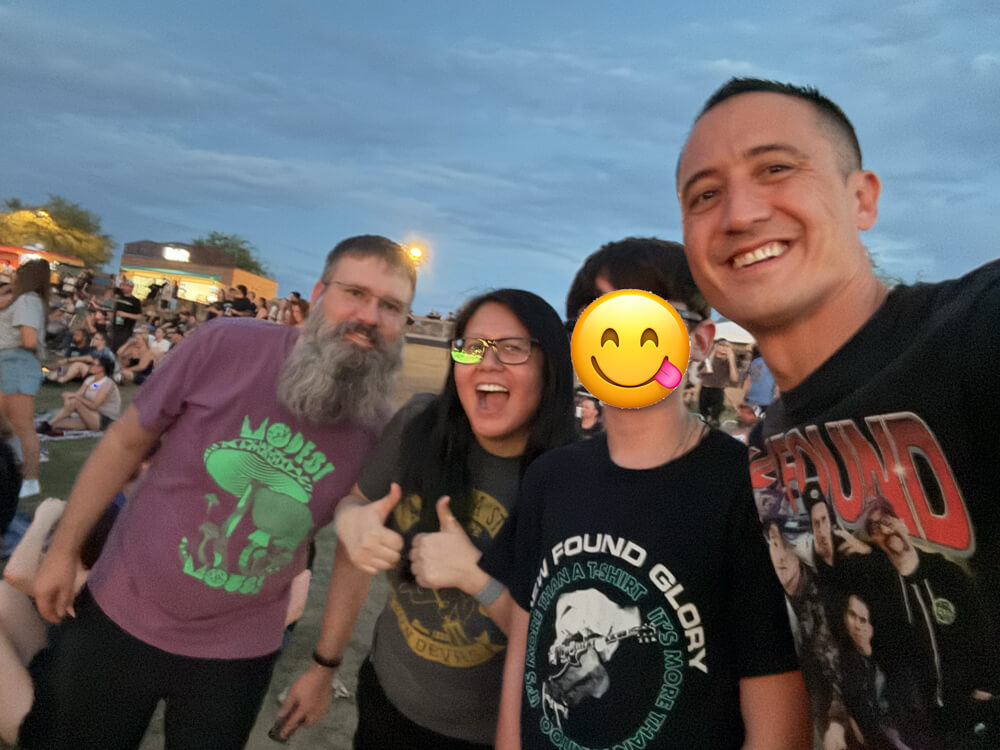 Lynn and family on the Talking Stick Resort Amphitheatre lawn