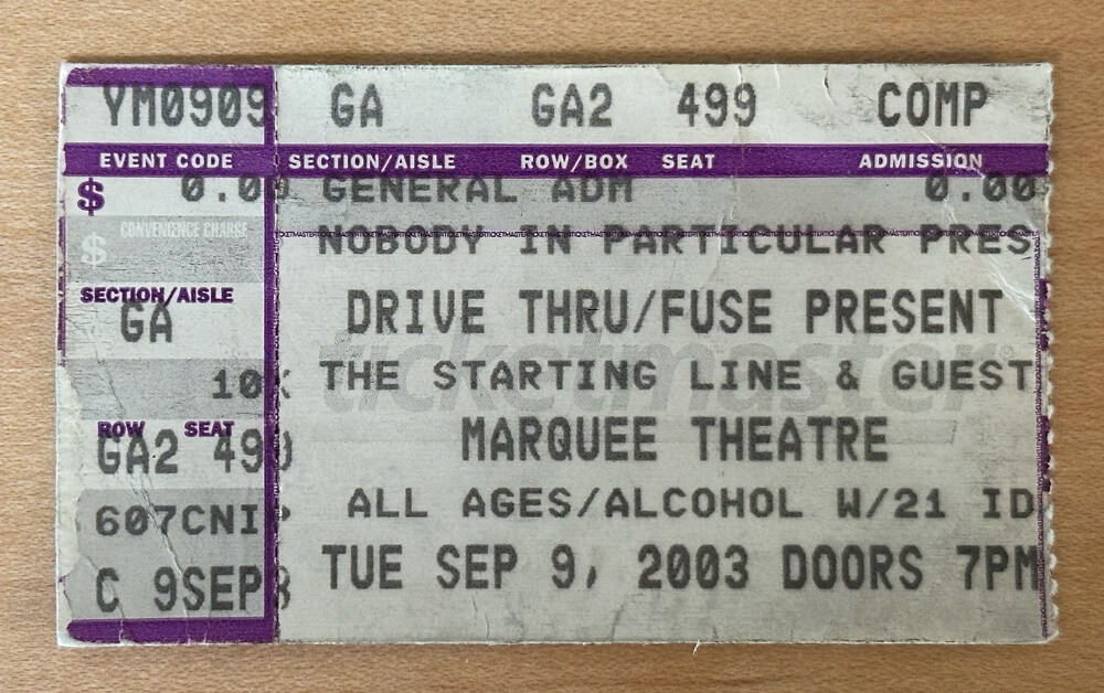 ticket stub