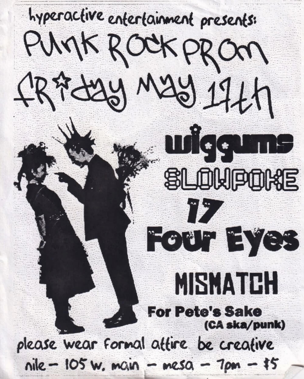 show flyer featuring a punk couple