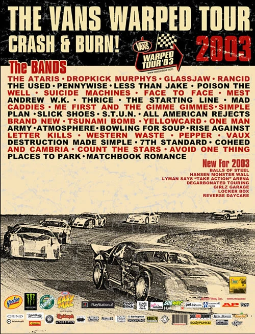 Warped Tour 2003 lineup